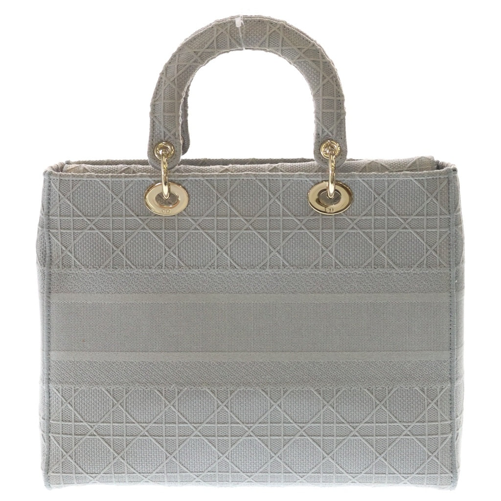 Christian Dior(クリスチャンディオール) D-Lite カナージュ エンブロイダリー キャンバス 2WAY サッチェルバッグ グレー レディース