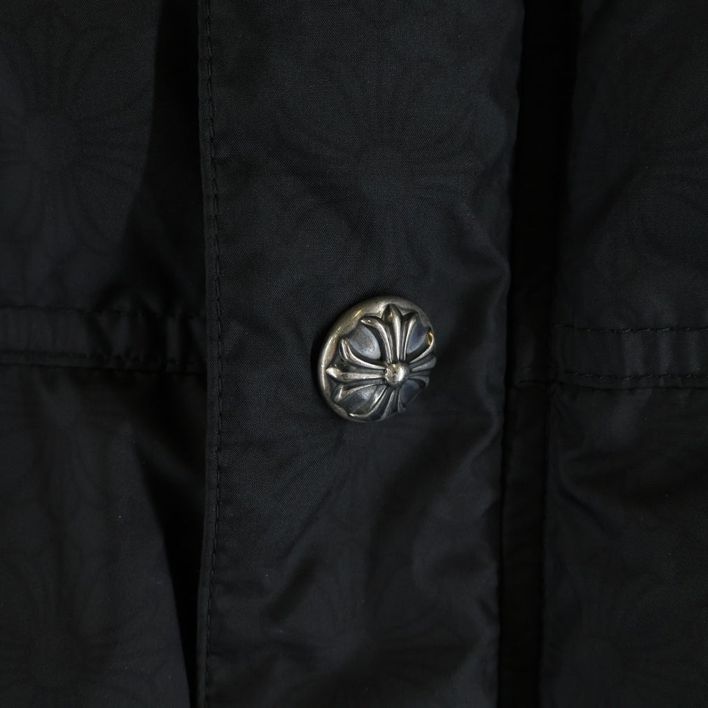 CHROME HEARTS(クロムハーツ) STIFF VEST スティッフ CHプラス総柄クロスボールボタン ジップアップナイロンダウンベスト ブラック
