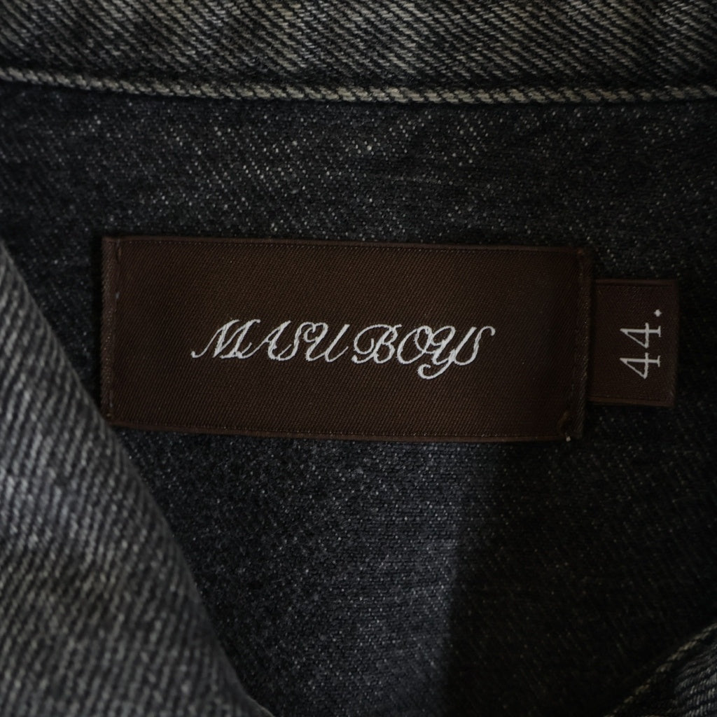 MASU(エムエーエスユー) 25SS EMBLEM DENIM JACKET エンブレムデニムジャケット ブラック B25K6BL001