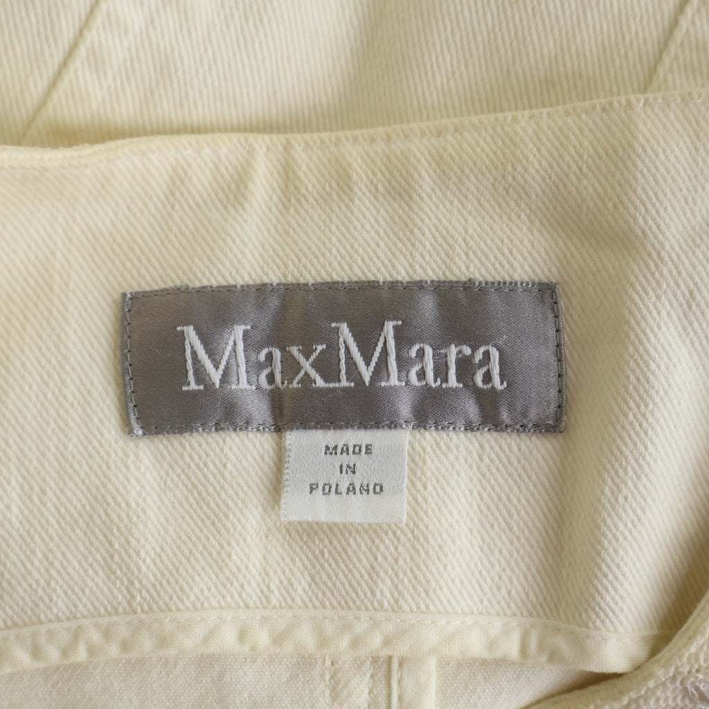 Max Mara(マックスマーラ) ビーズボタンデザイン ボタンダウンデニムジャケット レディース アイボリー