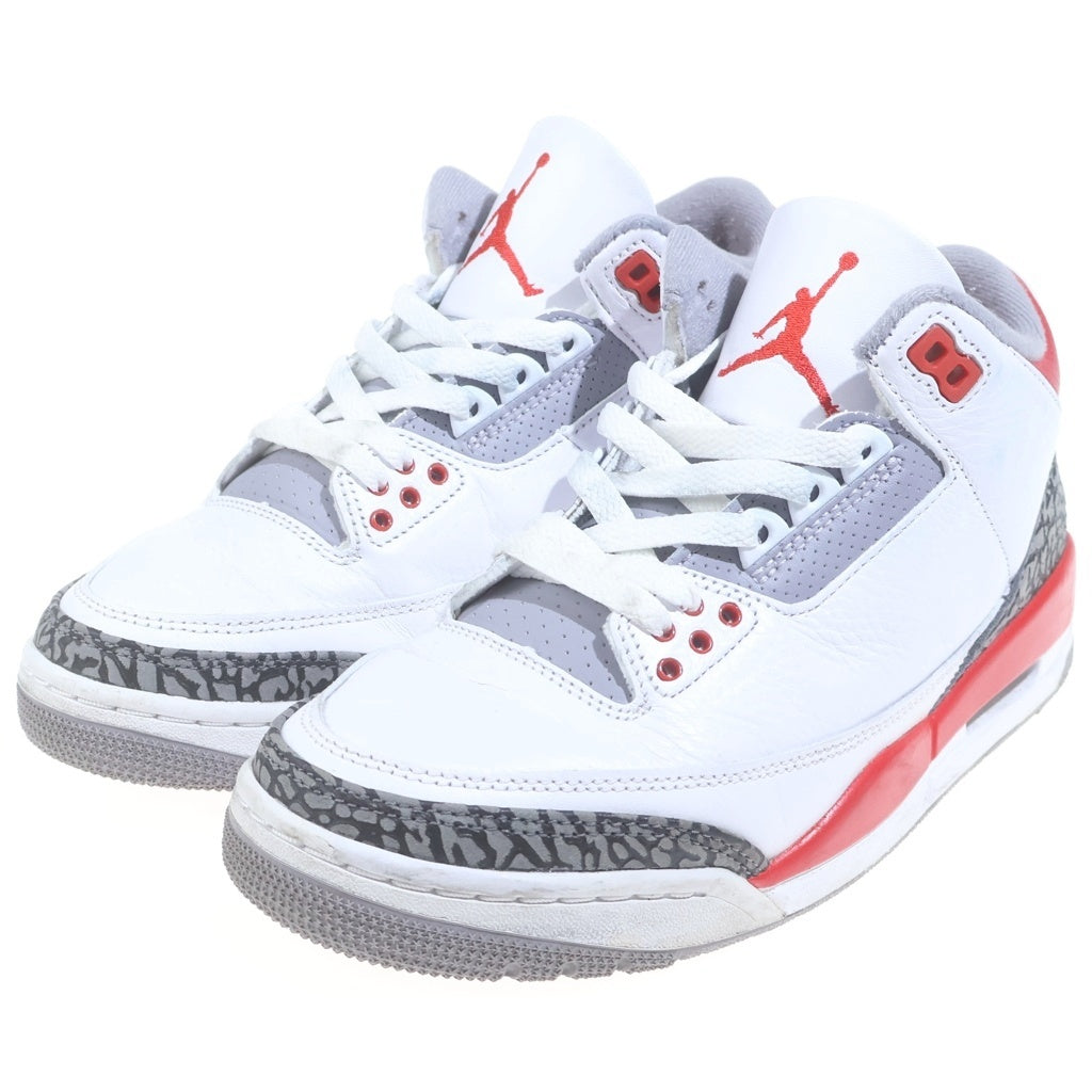 NIKE(ナイキ) AIR JORDAN 3 RETRO エアジョーダン 3 レトロ ファイヤーレッド ハイカットスニーカー ホワイト/レッド US7/25cm DN3707-160