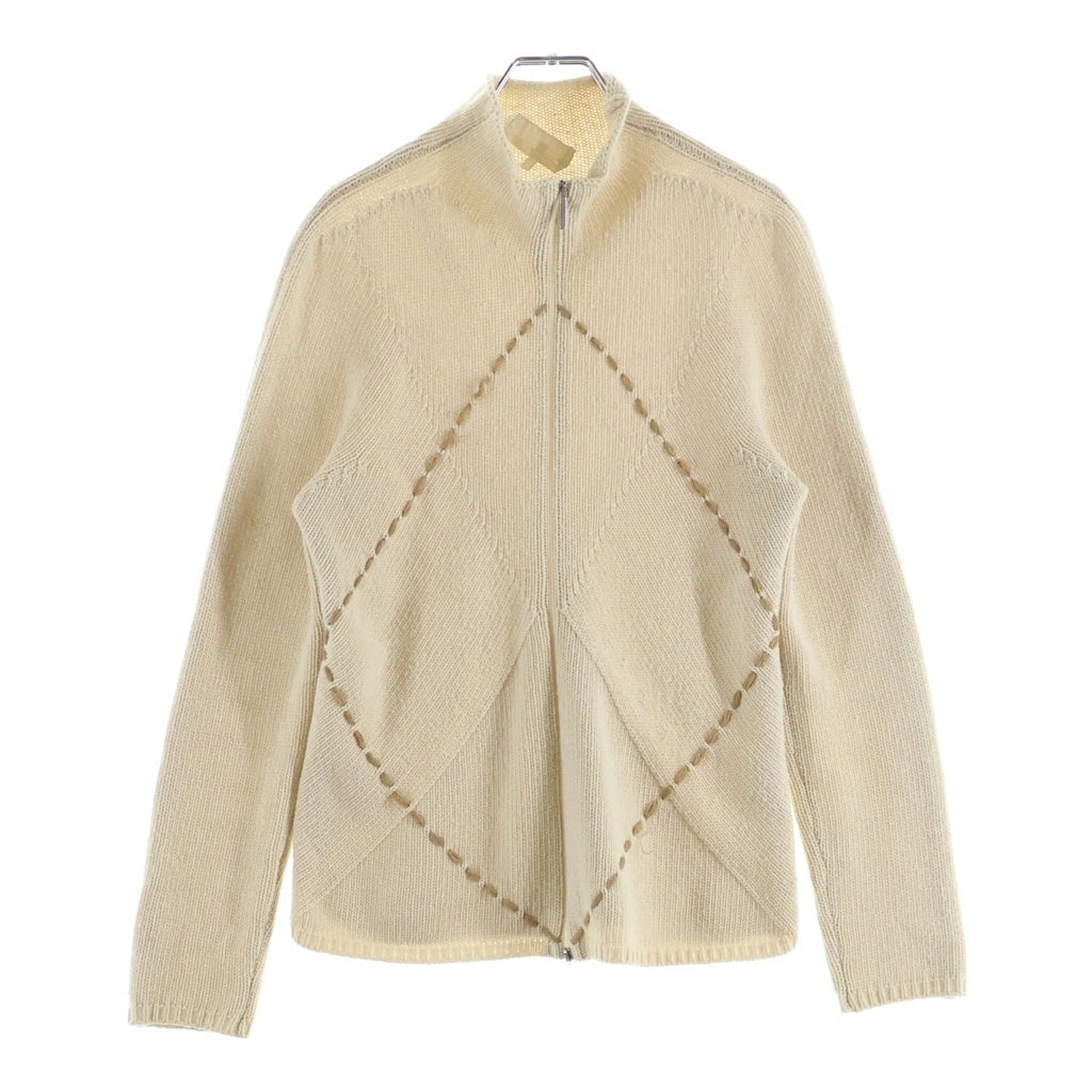 S MAX MARA(エス マックスマーラ) ヴァージンウール カシミヤ混 ジップアップケーブルニット レディース アイボリー