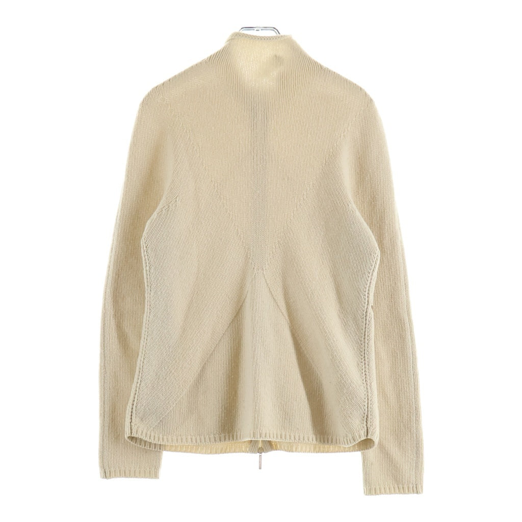 S MAX MARA(エス マックスマーラ) ヴァージンウール カシミヤ混 ジップアップケーブルニット レディース アイボリー