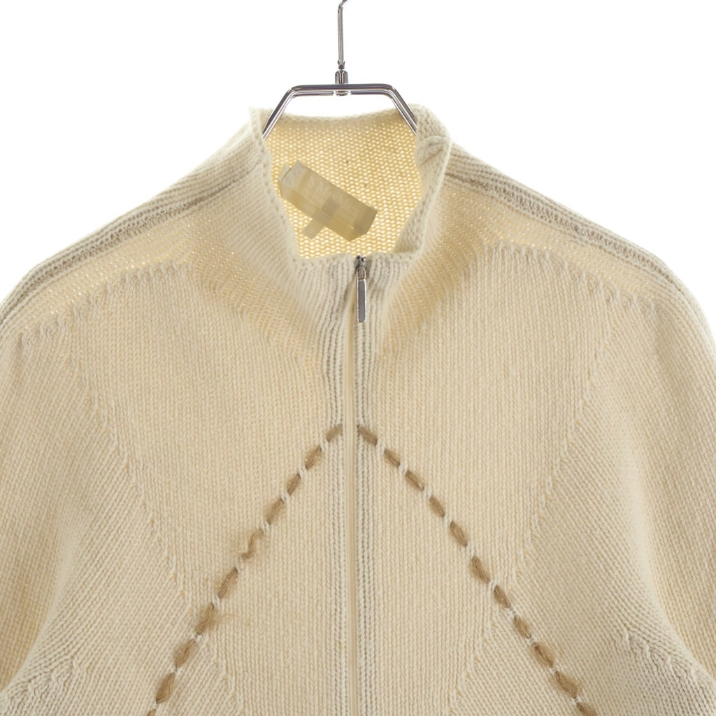 S MAX MARA(エス マックスマーラ) ヴァージンウール カシミヤ混 ジップアップケーブルニット レディース アイボリー