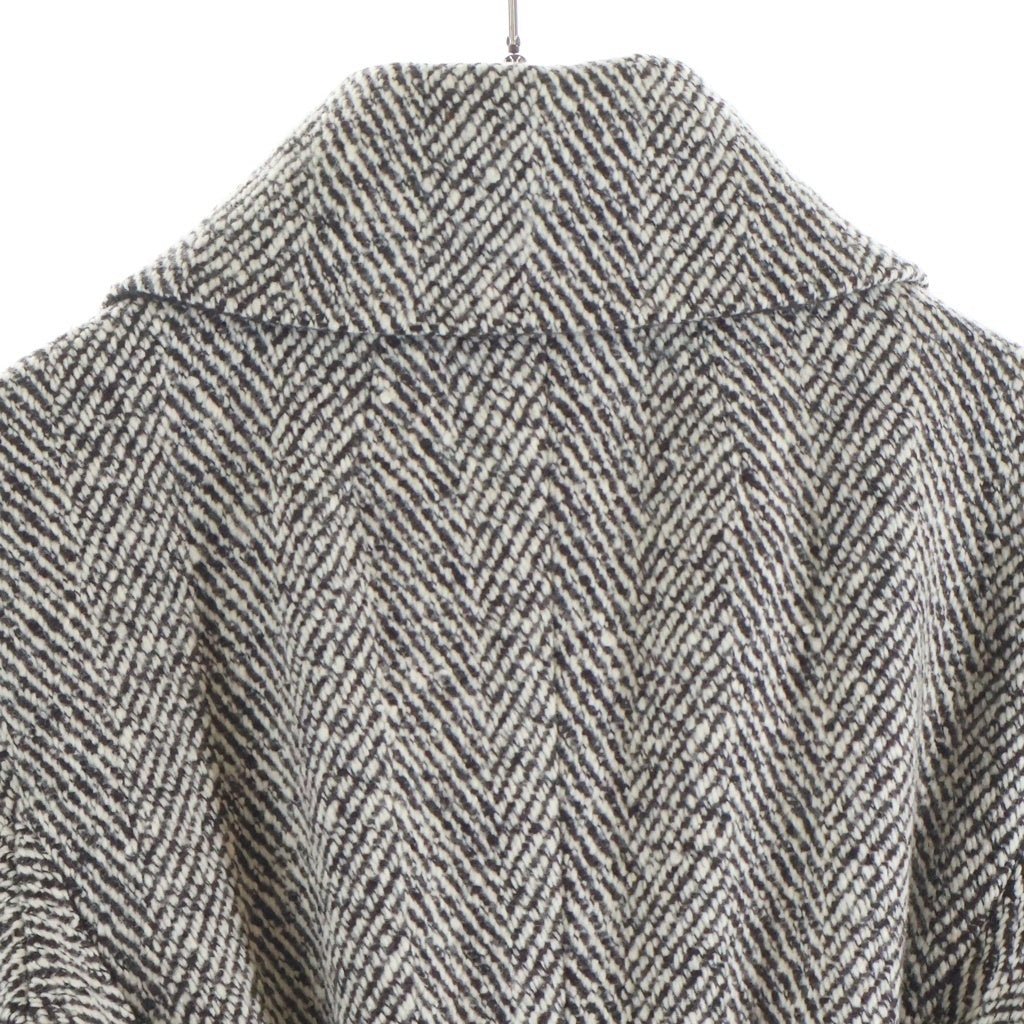 SPORTMAX(スポーツマックス) ヴァージンウール カシミヤ混 ベルト付き ツイード コート レディース グレー