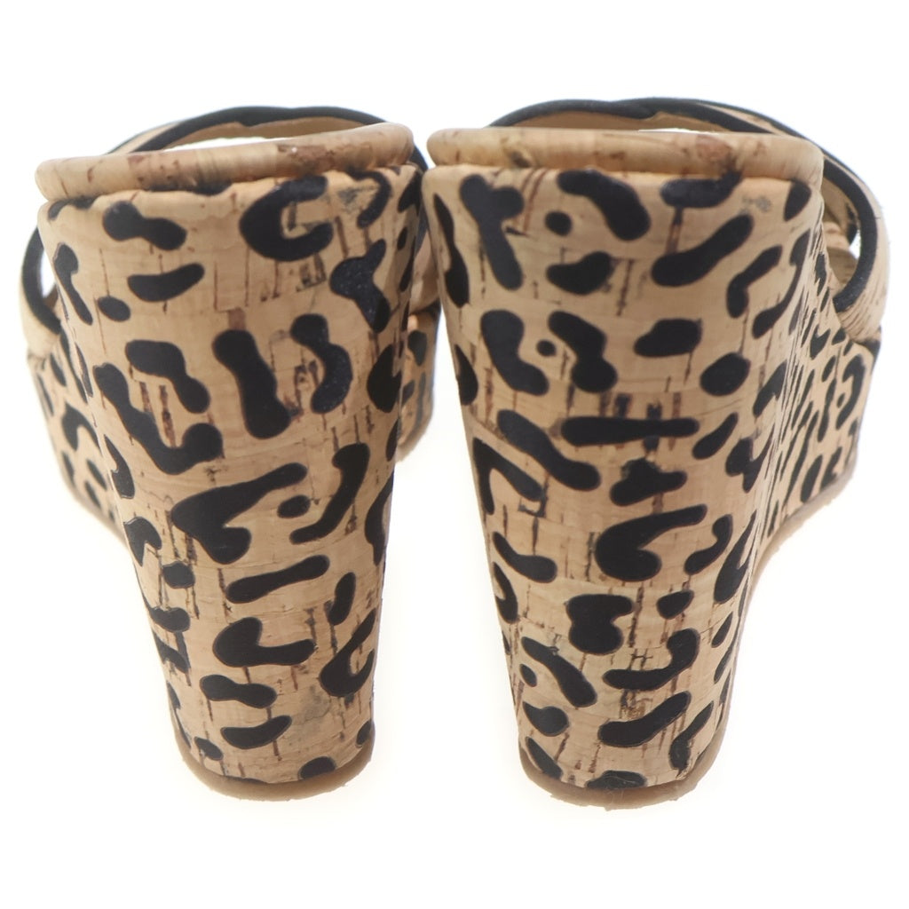 JIMMY CHOO(ジミーチュウ) Wedge Leopard Toe Heels コルク厚底 レオパード ヒールパンプス レディース ベージュ