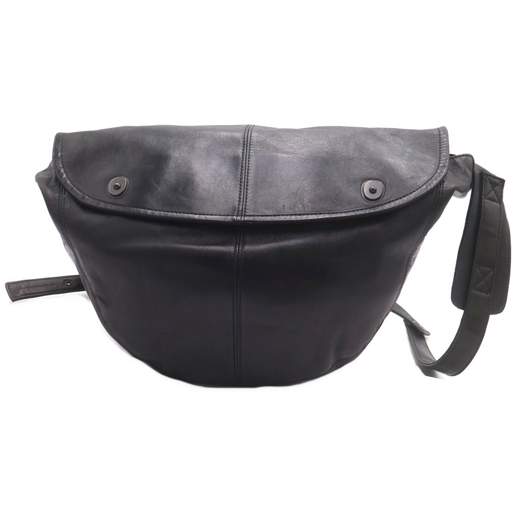 Yohji Yamamoto POUR HOMME(ヨウジヤマモト プールオム) ホースレザー クロスボディショルダーバッグ ブラック HZ-I02-772 レディース