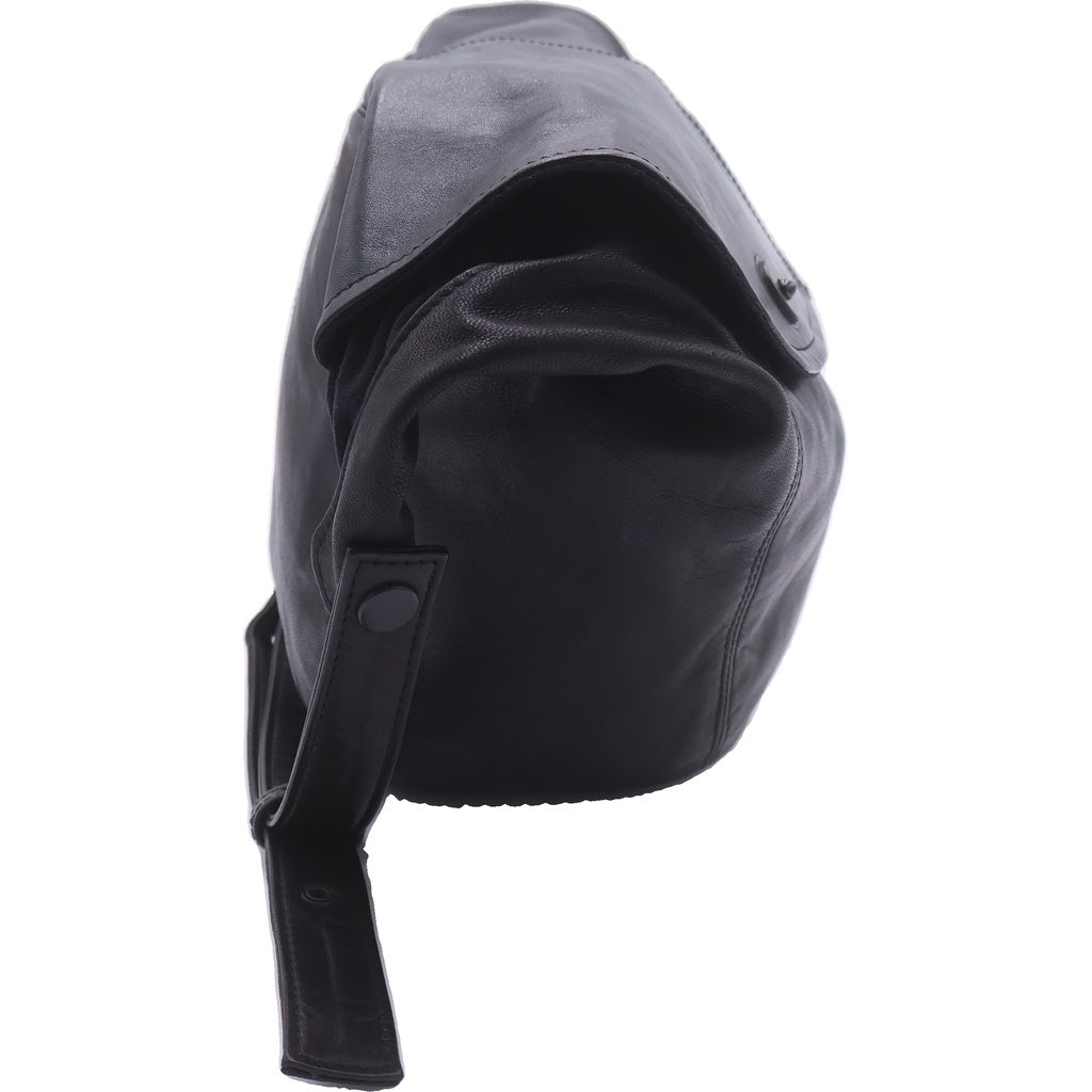 Yohji Yamamoto POUR HOMME(ヨウジヤマモト プールオム) ホースレザー クロスボディショルダーバッグ ブラック HZ-I02-772 レディース