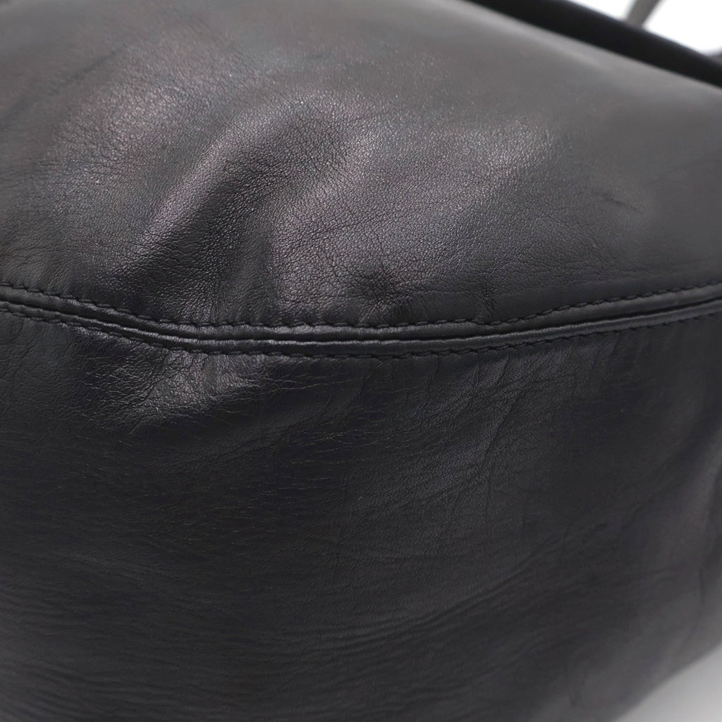 Yohji Yamamoto POUR HOMME(ヨウジヤマモト プールオム) ホースレザー クロスボディショルダーバッグ ブラック HZ-I02-772 レディース