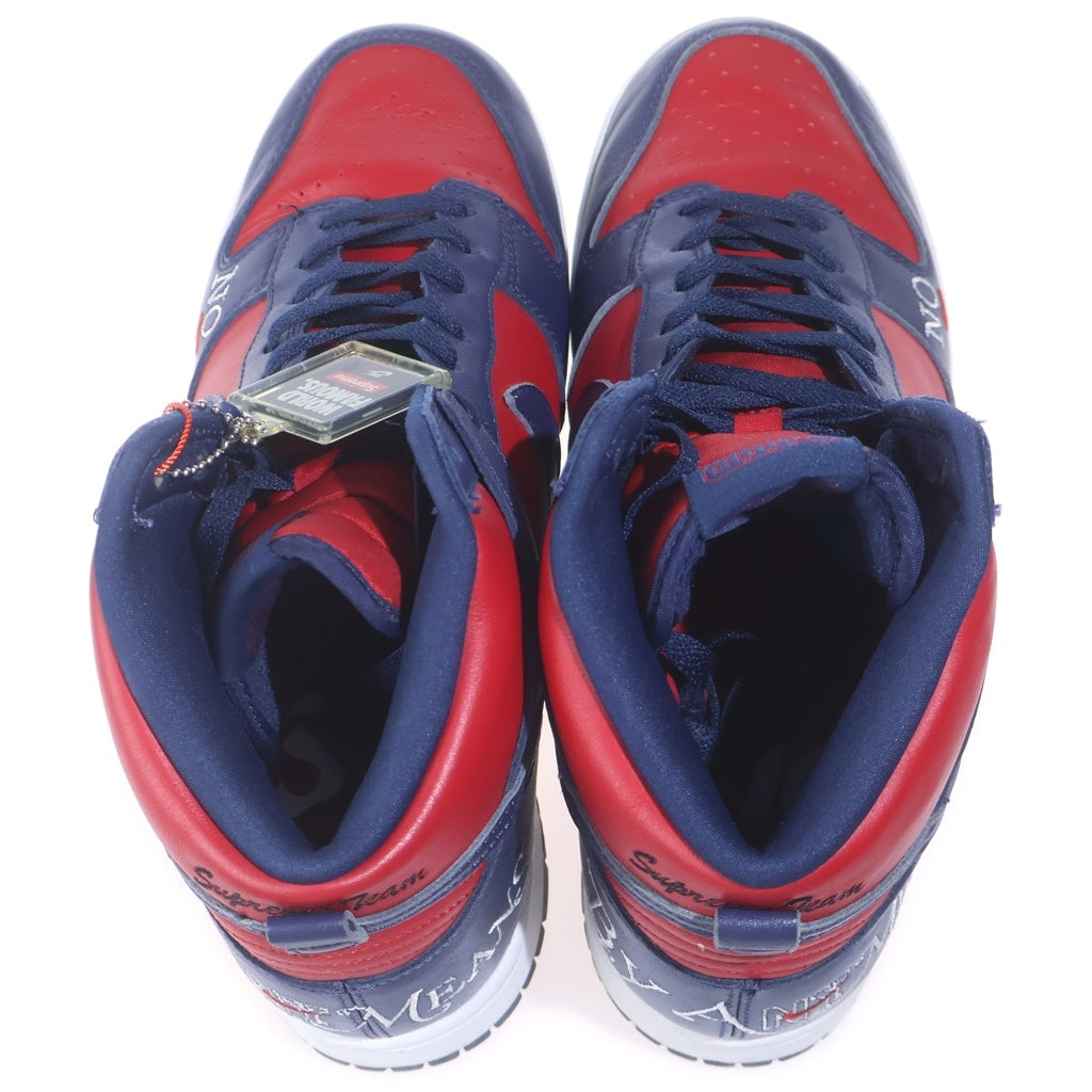 NIKE SB(ナイキエスビー) ×SUPREME DUNK HIGH BY ANY MEANS DN3741-600 シュプリーム ダンク バイ エニィ ビーンズ ハイカットスニーカー レッド/ネイビー US9.5/27.5cm