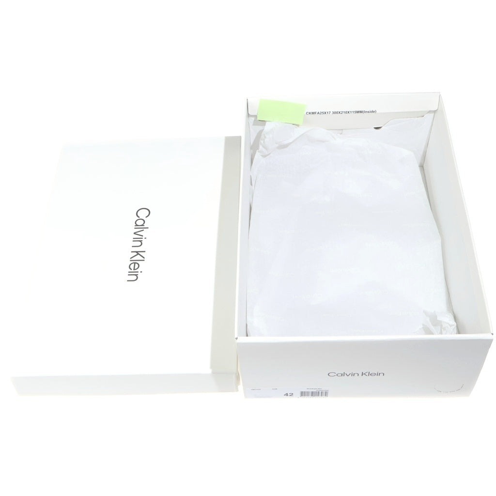 Calvin Klein(カルバンクライン) ロゴ型押し クラシックレザーコート ローカットスニーカー US9/26.5cm ブラック YM01435 YM01435 箱