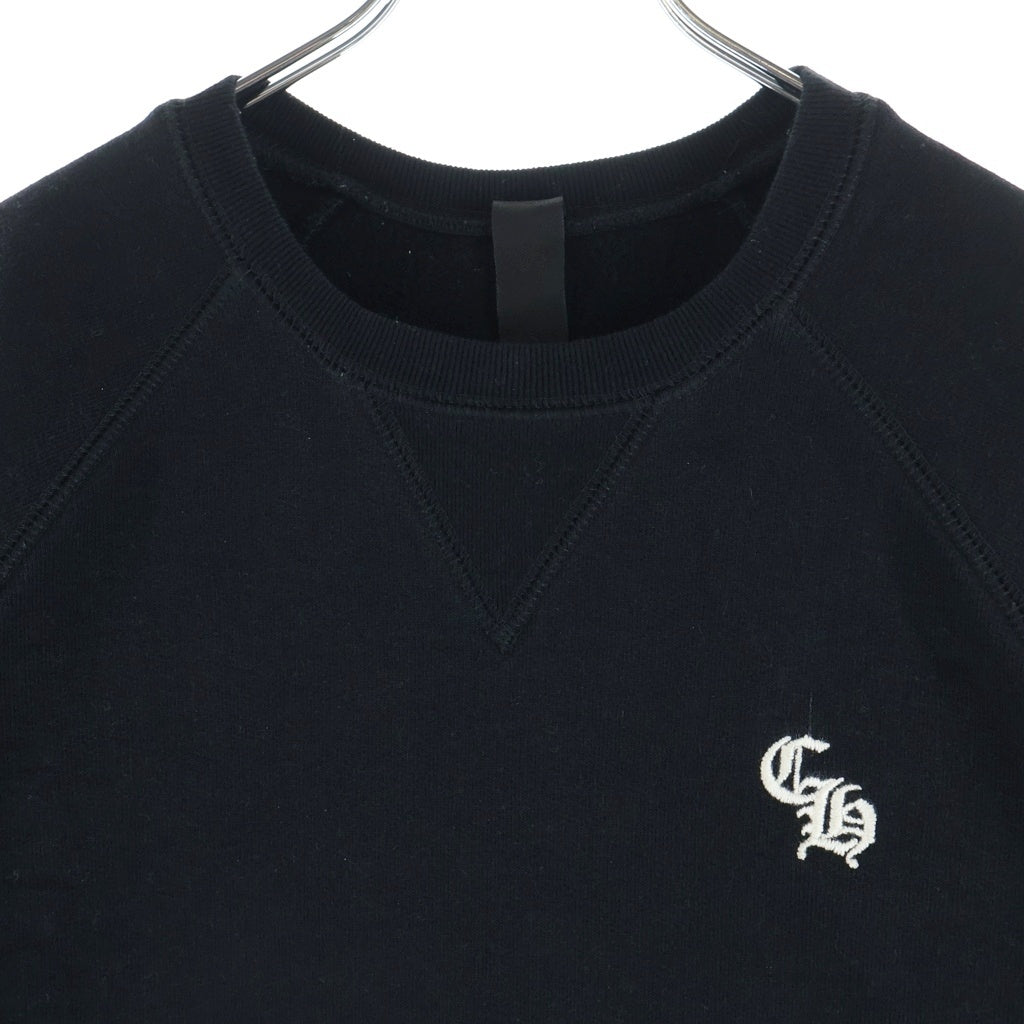 CHROME HEARTS(クロムハーツ) Y NOT SLO RIDE 胸CHロゴ刺繍 クルーネック半袖スウェットTシャツ ブラック