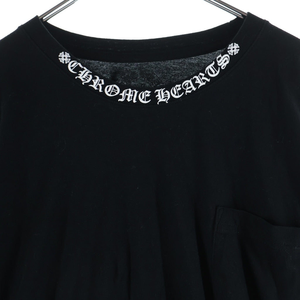 CHROME HEARTS(クロムハーツ) Neck Logo L/S T-Shirt ネックロゴクルーネック長袖Tシャツカットソー ブラック