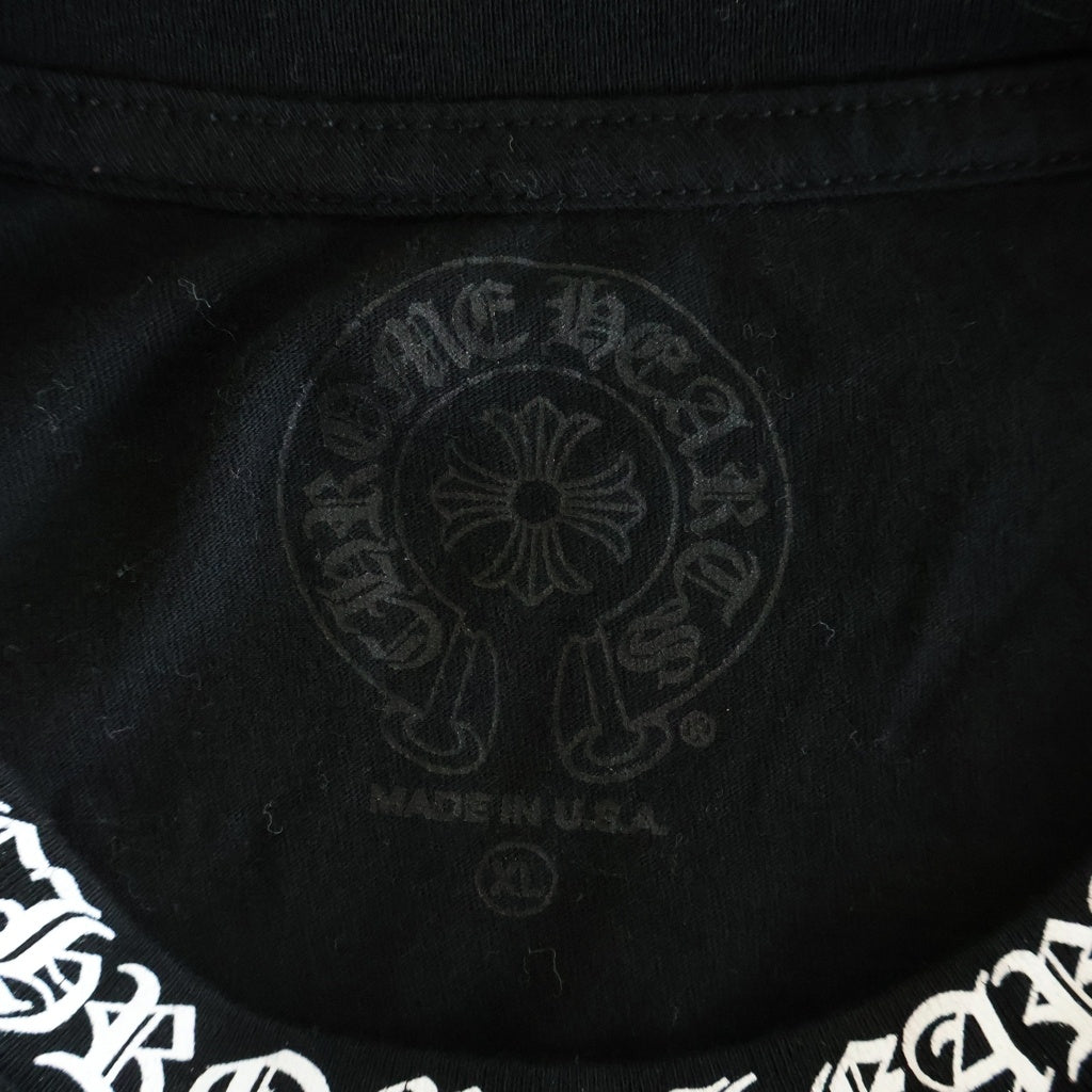 CHROME HEARTS(クロムハーツ) Neck Logo L/S T-Shirt ネックロゴクルーネック長袖Tシャツカットソー ブラック