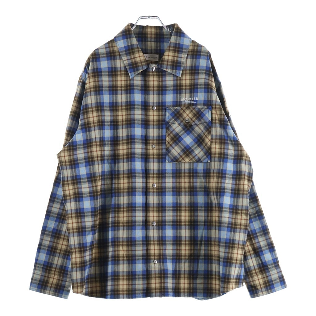MONCLER(モンクレール) CAMICIA カミーチャ 胸ロゴプリント ボタンダウン長袖シャツ マルチカラー H20912F00003 M2359