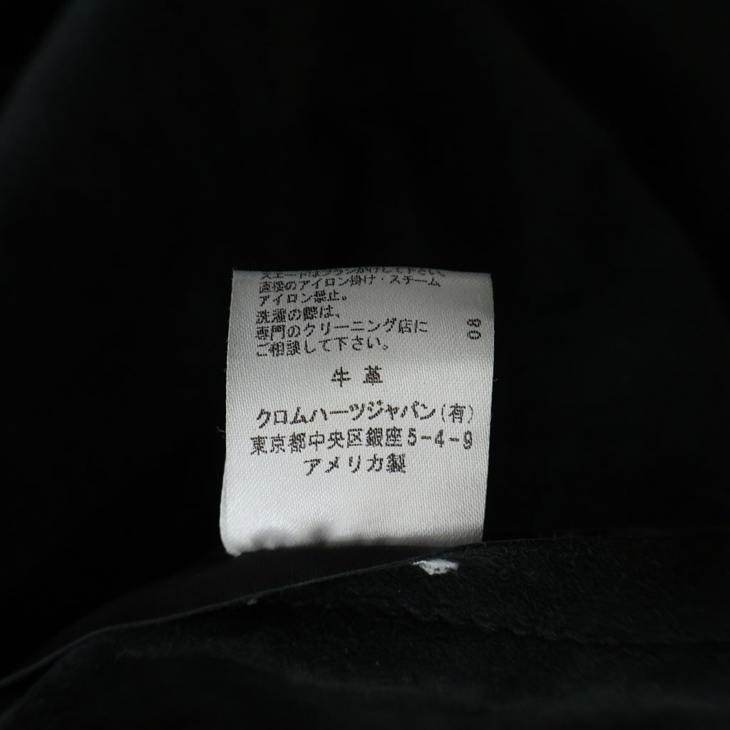 CHROME HEARTS(クロムハーツ) クロスボールボタン 長袖レザーシャツ ブラック/シルバー