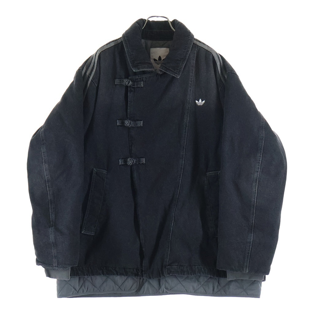 adidas(アディダス) New Year Pad Jacket ニューイヤー サイドライン中綿ジップアップデニムジャケット ブラック -