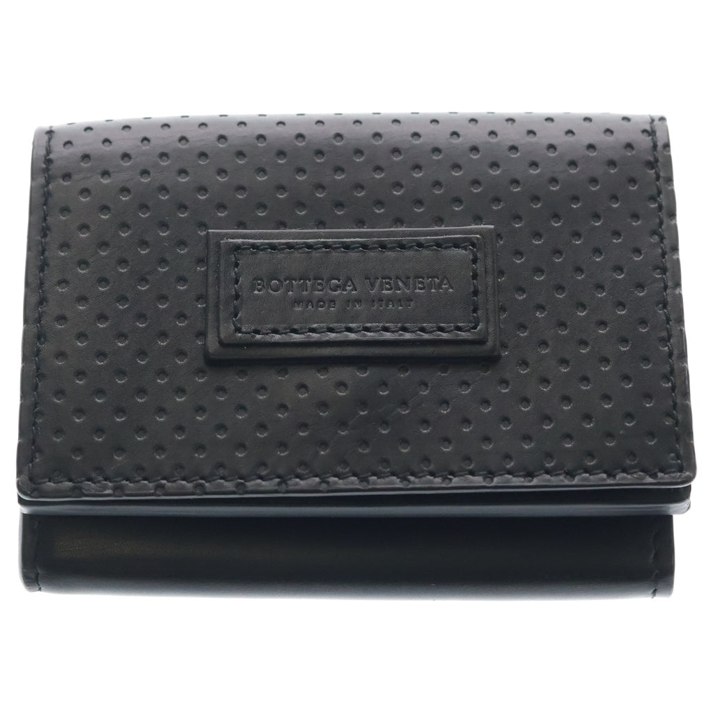 BOTTEGA VENETA(ボッテガヴェネタ) レッジェーロ ロゴ型押し レザー三つ折り財布 ウォレット ブラック