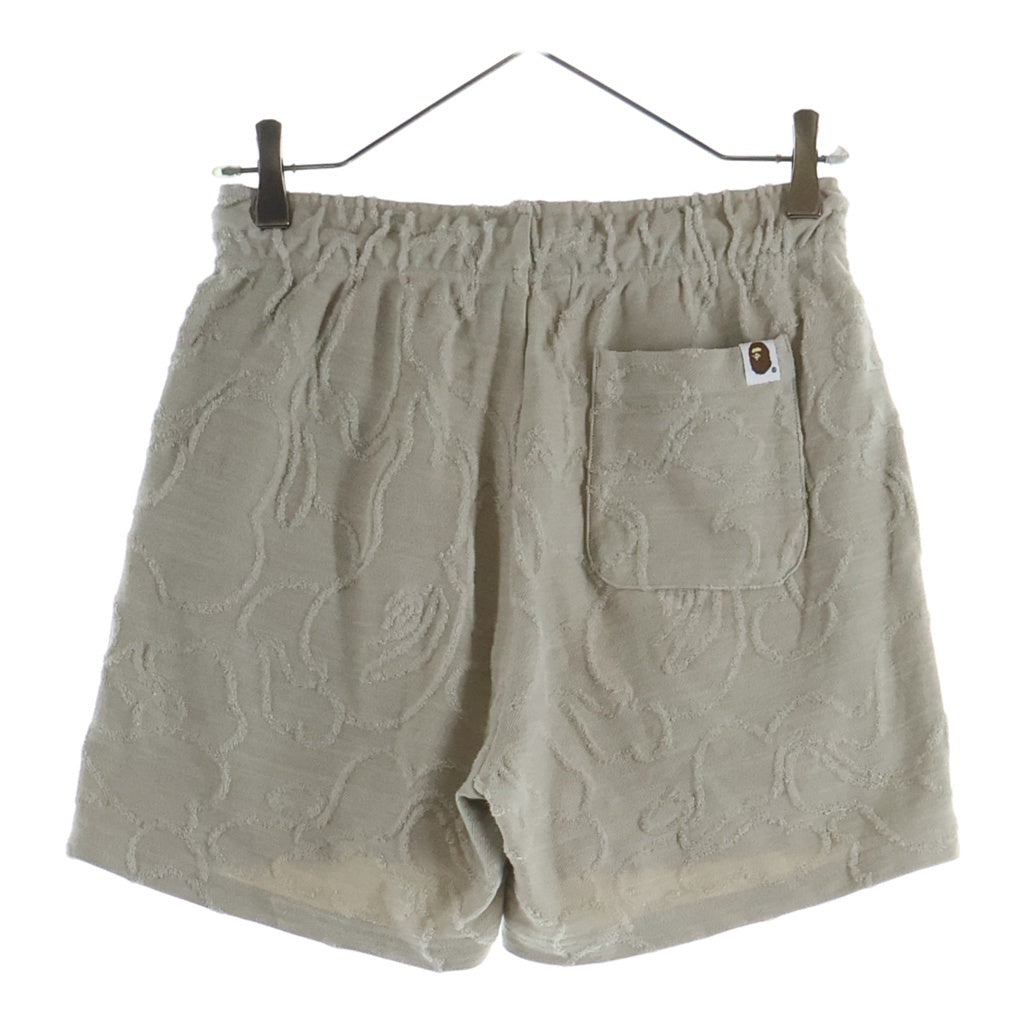 A BATHING APE(アベイシングエイプ) NEON CAMO JACQUARD SWEAT SHORTS ネオンカモ ジャカード スウェットショートパンツ レディース ベージュ 1M30-253-302