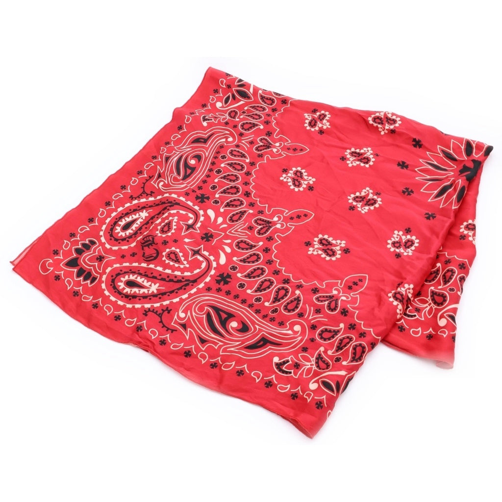 CHROME HEARTS(クロムハーツ) ペイズリー柄 CHプラスシルクバンダナ スカーフ レッド レディース