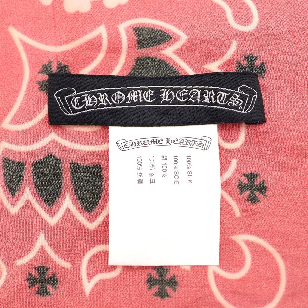 CHROME HEARTS(クロムハーツ) ペイズリー柄 CHプラスシルクバンダナ スカーフ レッド レディース