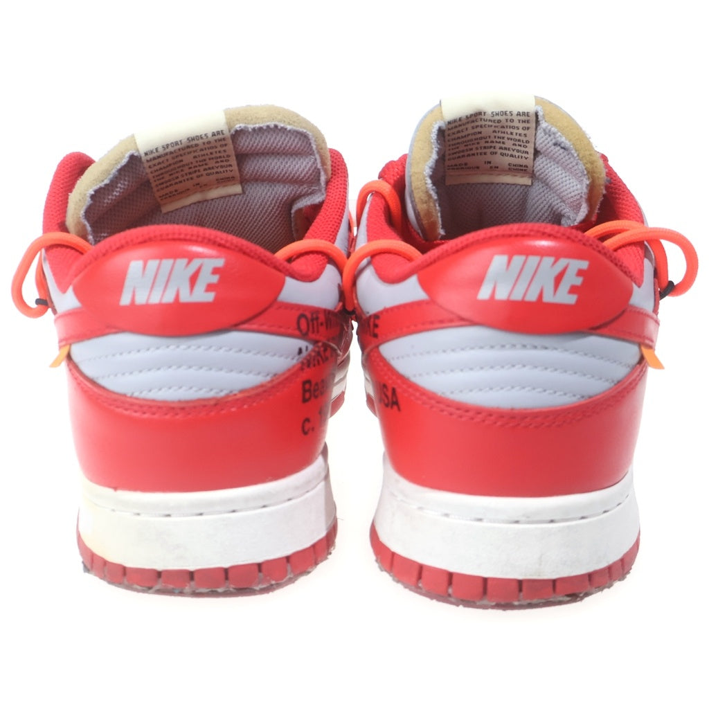 NIKE(ナイキ) ×OFF-WHITE DUNK LOW LTHR CT0856-600 オフホワイト ダンク ローカットスニーカー US10/28.0cm レッド/グレー