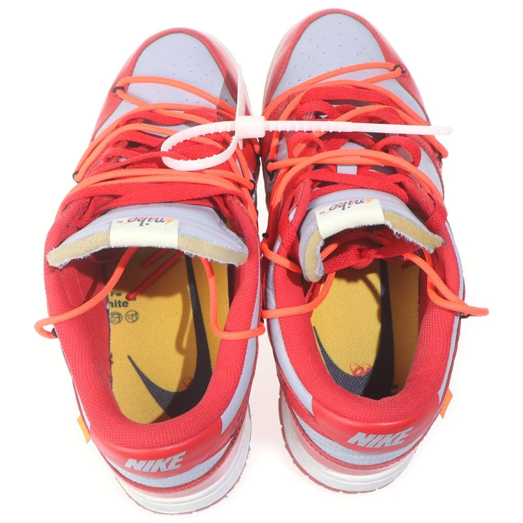 NIKE(ナイキ) ×OFF-WHITE DUNK LOW LTHR CT0856-600 オフホワイト ダンク ローカットスニーカー US10/28.0cm レッド/グレー