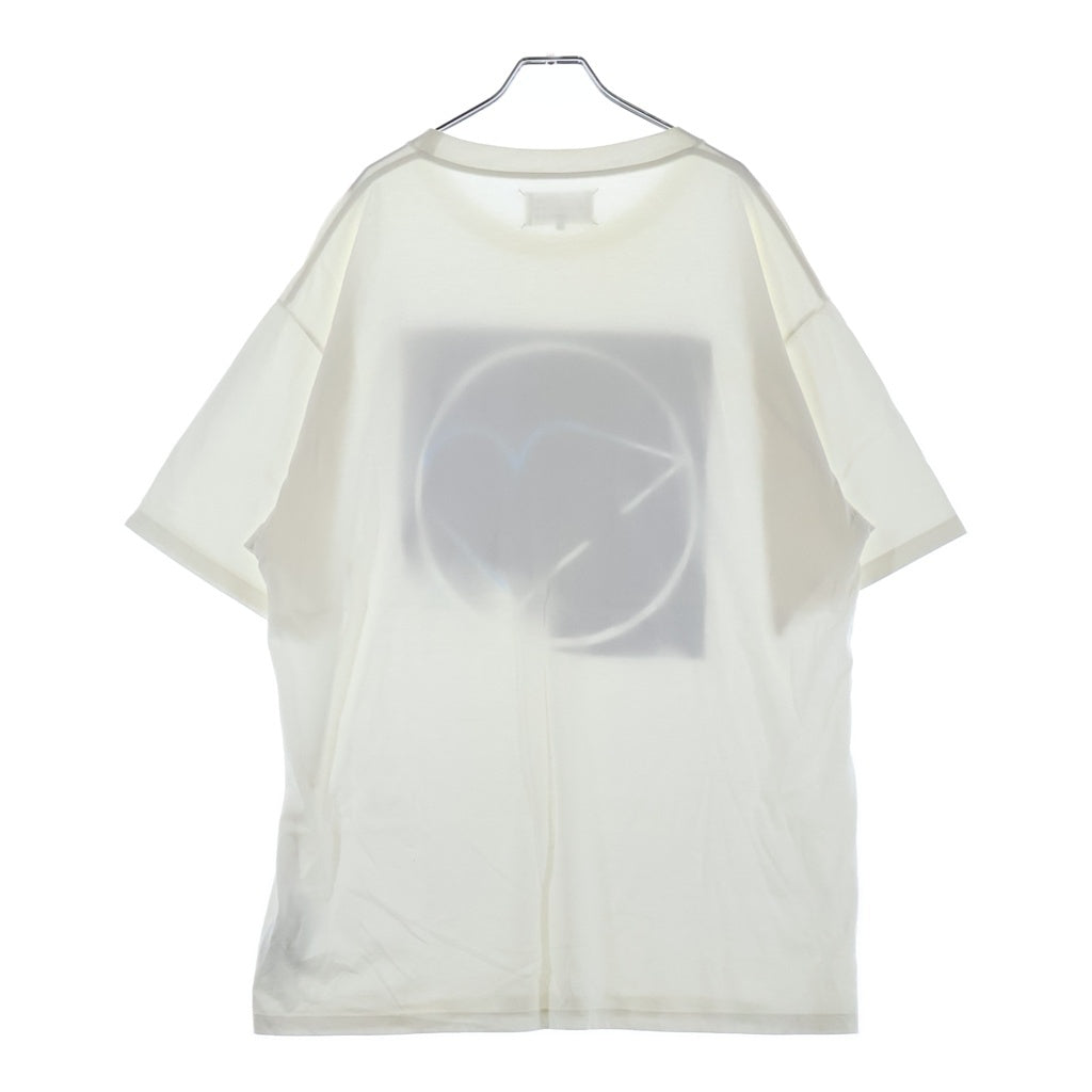 Maison Margiela(メゾンマルジェラ) 17SS Cirle Heart フロントプリント クルーネック半袖Tシャツカットソー ホワイト
