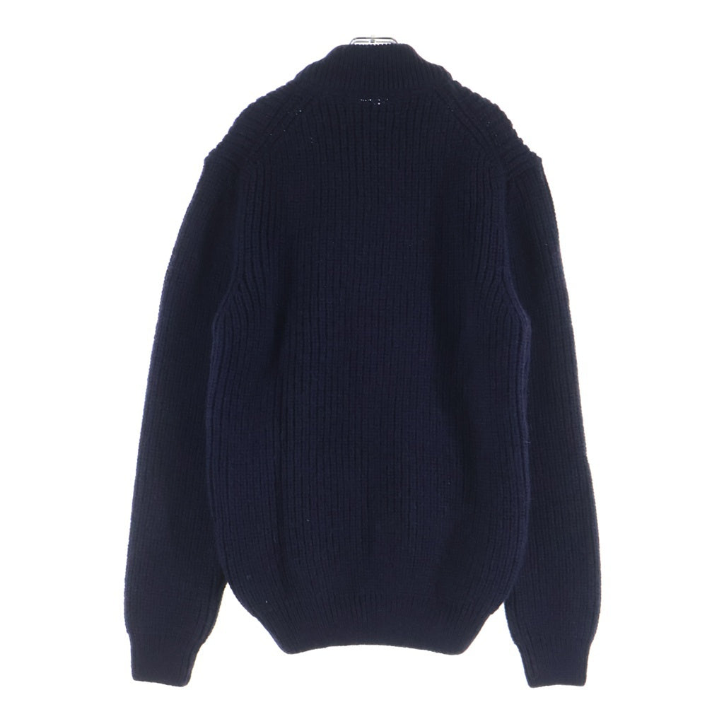 Barbour(バブアー) New Tyne Full Zip ニュータイン フルジップ長袖ウールニットセーター ネイビー