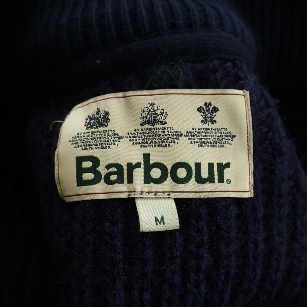 Barbour(バブアー) New Tyne Full Zip ニュータイン フルジップ長袖ウールニットセーター ネイビー