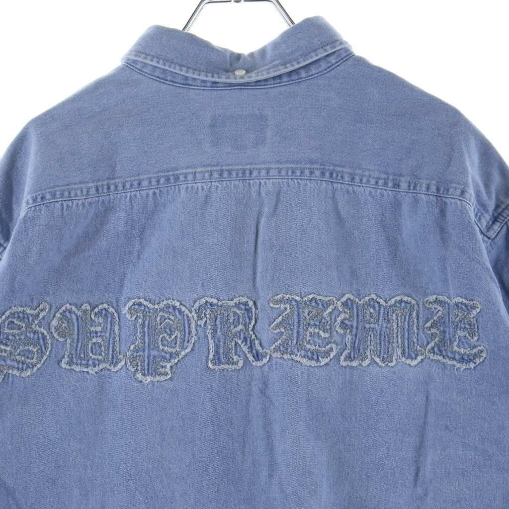 SUPREME(シュプリーム) 21AW Applique Denim Shirt バッグロゴパッチ ボタンダウン長袖デニムシャツ インディゴ