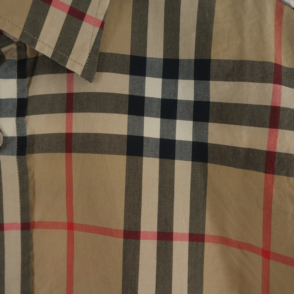 BURBERRY(バーバリー) ノバチェック ボタンダウン長袖シャツ ブラウン 8020863