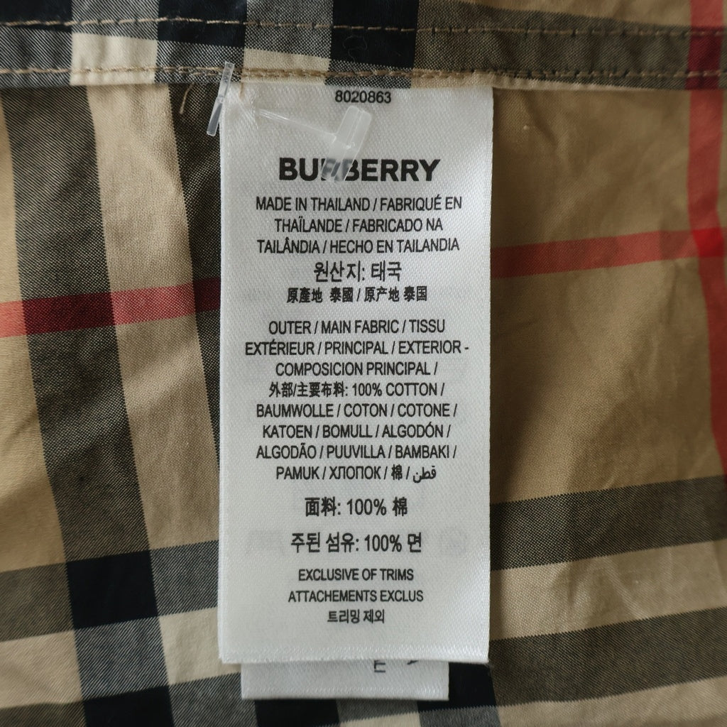 BURBERRY(バーバリー) ノバチェック ボタンダウン長袖シャツ ブラウン 8020863