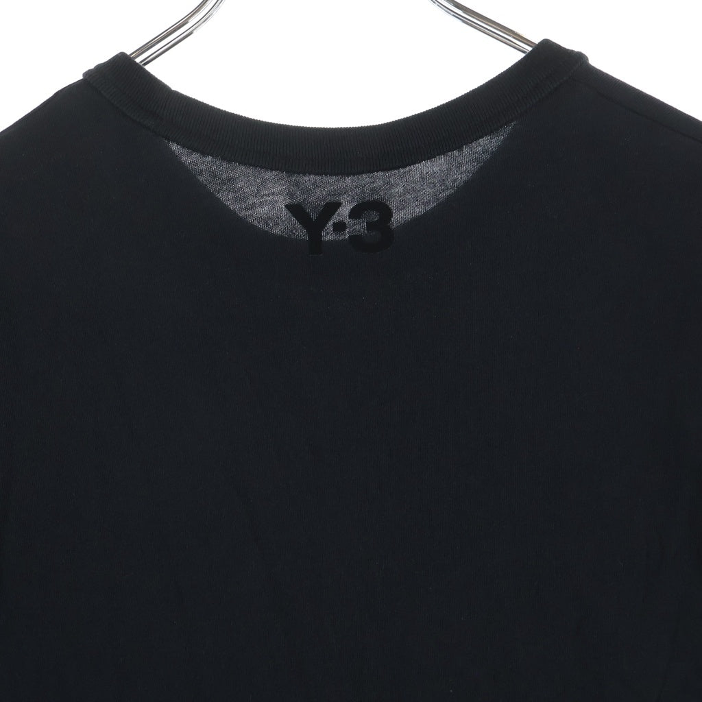 Y-3(ワイスリー) KURO SHORT SLEEVE T ロゴ刺繍 クルーネック半袖Tシャツカットソー ブラック