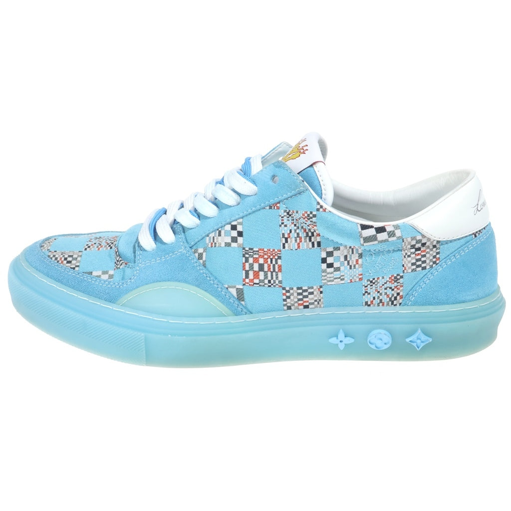 LOUIS VUITTON(ルイヴィトン) 21SS Virgil Abloh LVオリ ライン ディストーテッド ダミエパターン ローカット スニーカー ブルー LD0221
