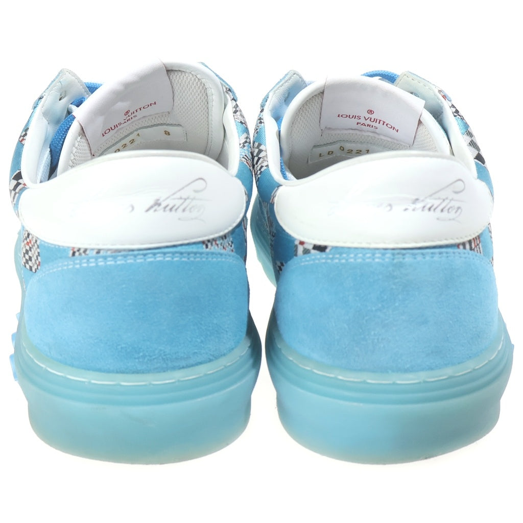 LOUIS VUITTON(ルイヴィトン) 21SS Virgil Abloh LVオリ ライン ディストーテッド ダミエパターン ローカット スニーカー ブルー LD0221