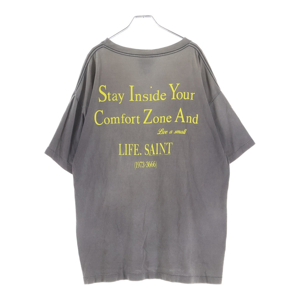 SAINT MICHAEL(セントマイケル) 22SS NBA TEE ヴィンテージ加工 クルーネック半袖Tシャツカットソー グレー SM-S22-0000-010