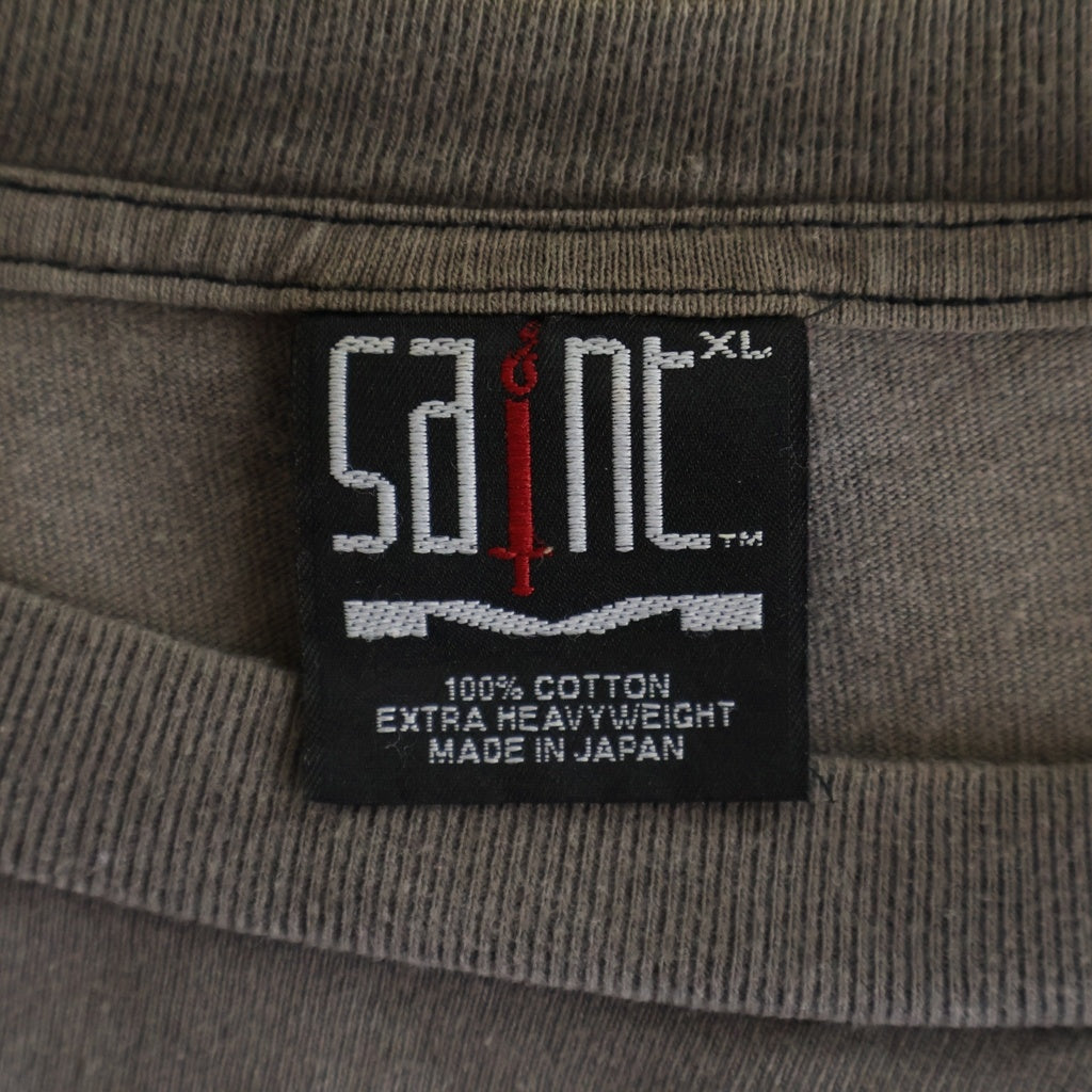 SAINT MICHAEL(セントマイケル) 21AW LS SATAN TEE ヴィンテージ加工 クルーネック長袖Tシャツカットソー グレー SM-A21-0000-025