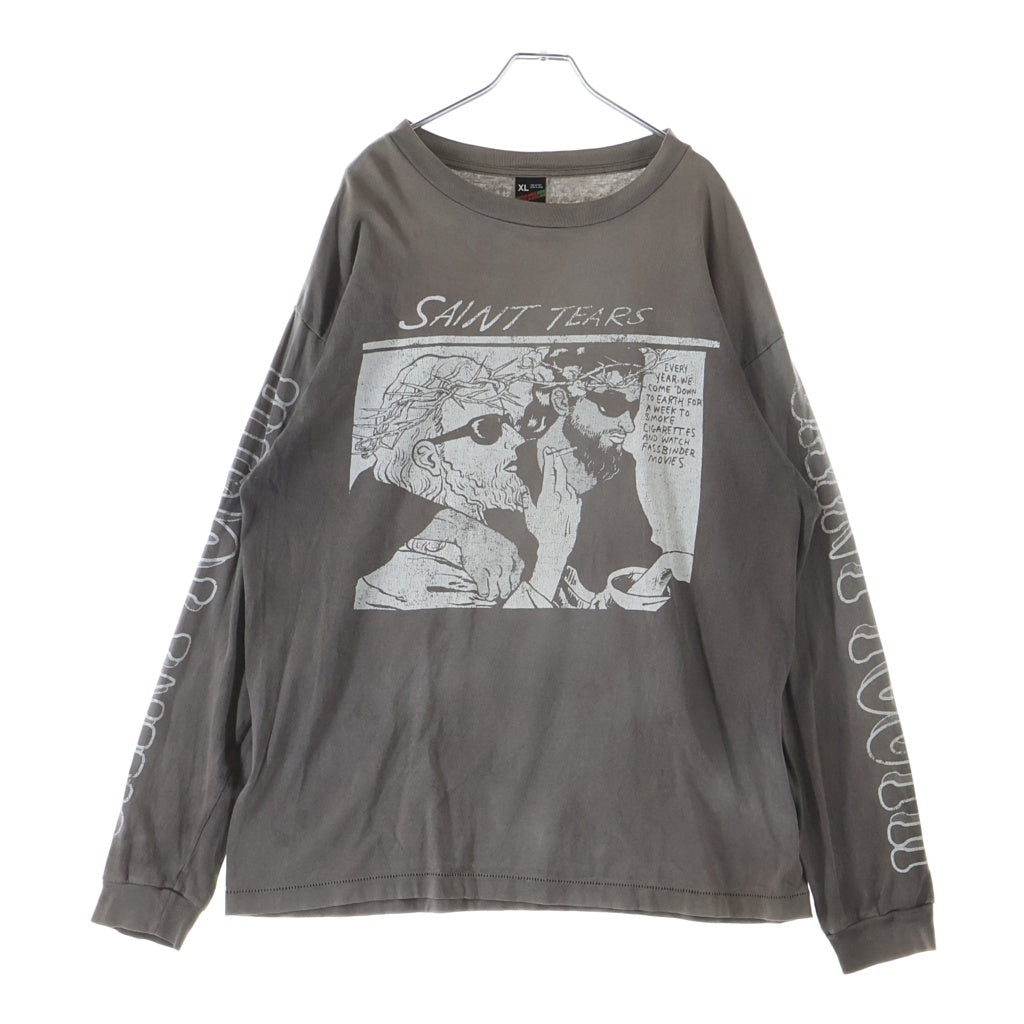 SAINT MICHAEL(セントマイケル) 21AW×DENIM TEARS SONICYOUTH TEE デニムティアーズ ソニックユース ヴィンテージ加工 グレー SM-A21-0000-023