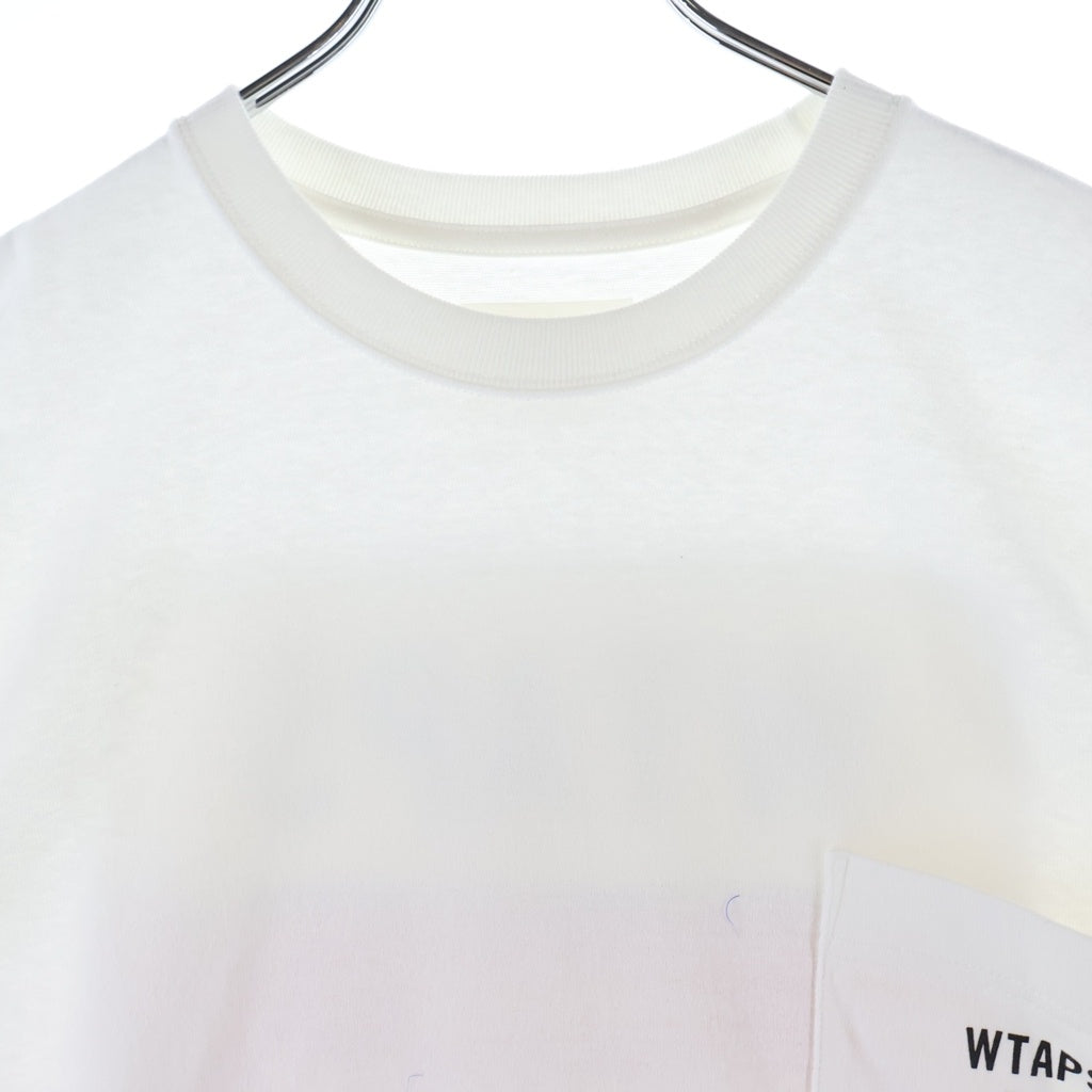 WTAPS(ダブルタップス) 24SS COTTON.COMPOSITION ロゴプリント クルーネック半袖Tシャツカットソー ホワイト