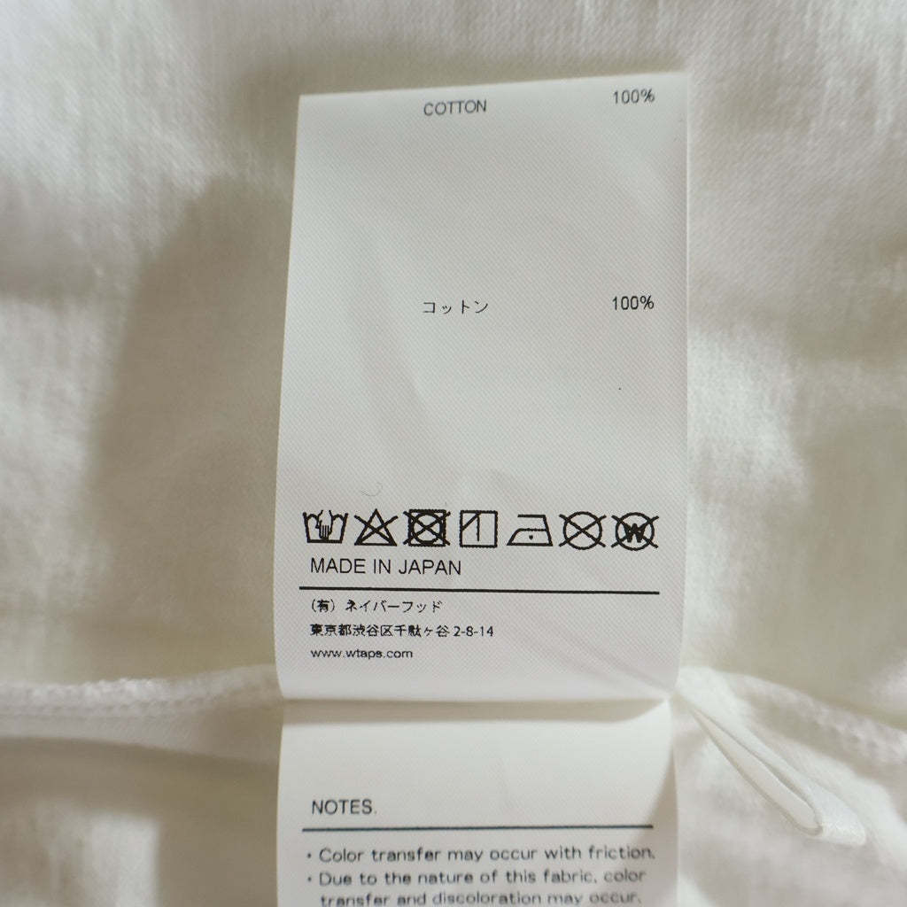 WTAPS(ダブルタップス) 24SS COTTON.COMPOSITION ロゴプリント クルーネック半袖Tシャツカットソー ホワイト