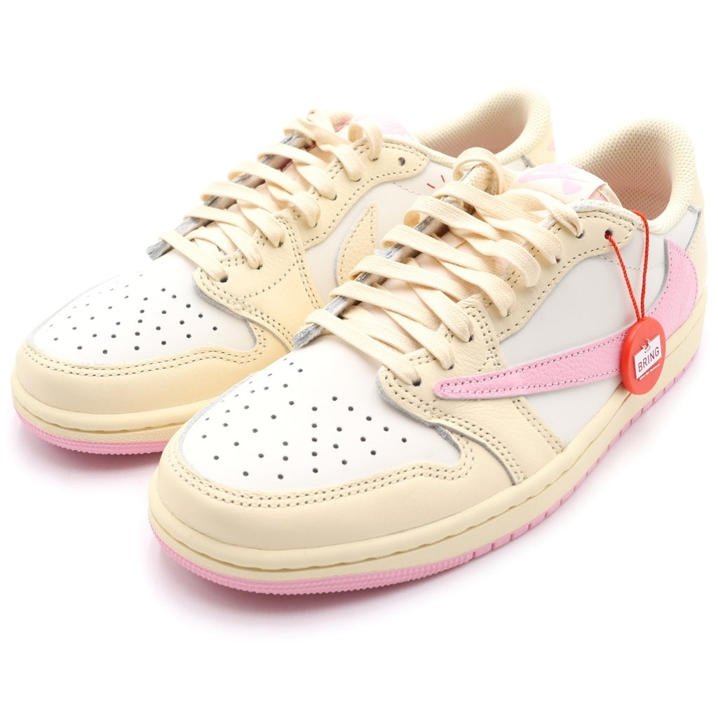 NIKE(ナイキ) ×Travis Scott Air Jordan 1 Retro Low OG Muslin/Shy Pink トラヴィススコット エアジョーダン1 レトロ OG ローカットスニーカー US7/25cm IQ7604-100