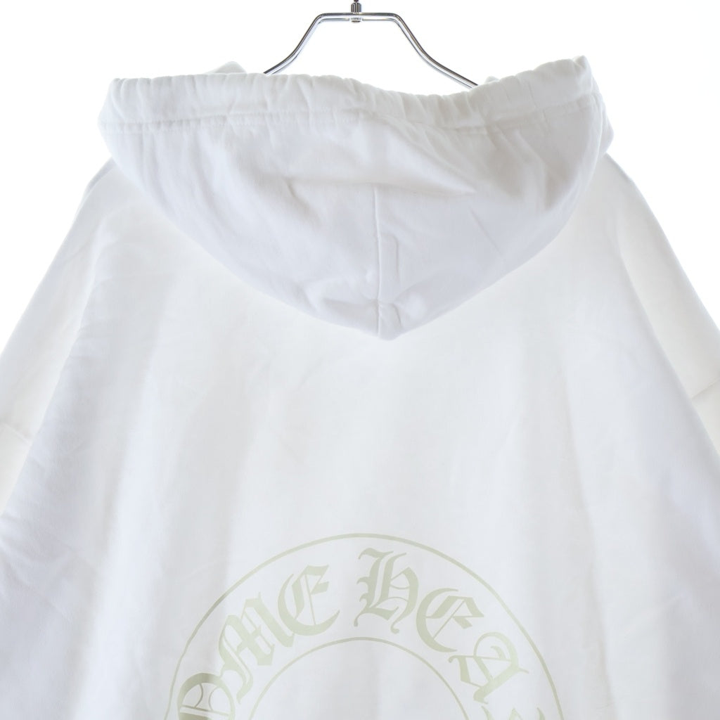 CHROME HEARTS(クロムハーツ) WWW.CHROMEHEARTS.COM HOODIE オンライン限定ホースシューバックプリントプルオーバーパーカー ホワイト