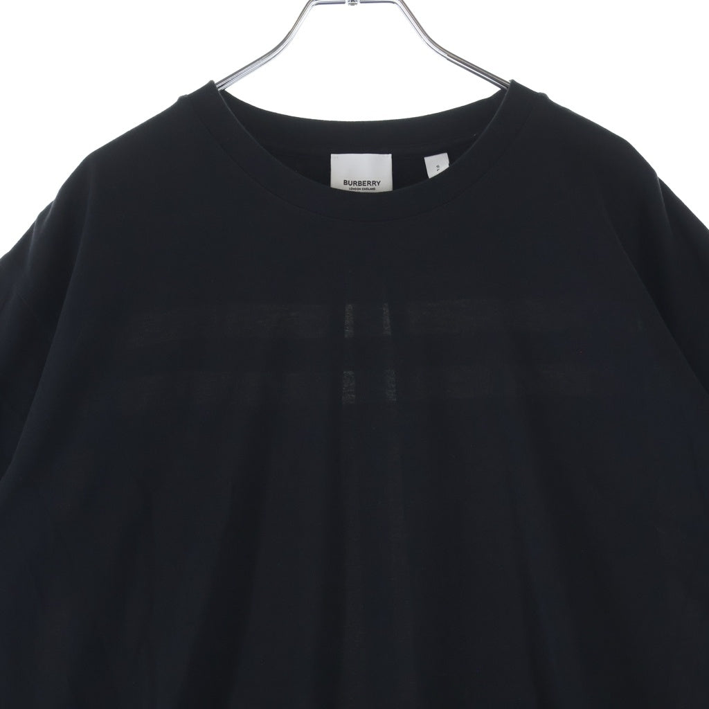 BURBERRY(バーバリー) ノバチェック クルーネック半袖ドッキングTシャツカットソー ブラック/ブラウン 8044962