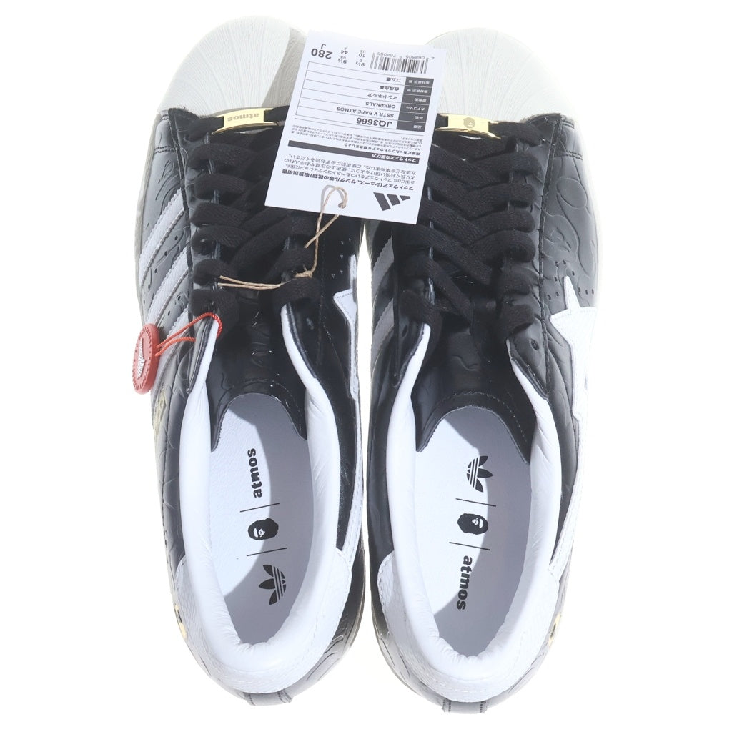 A BATHING APE(アベイシングエイプ) ×atmos ×adidas SuperstarR 5 Core Black Footwear White Off White ローカットスニーカー JQ366