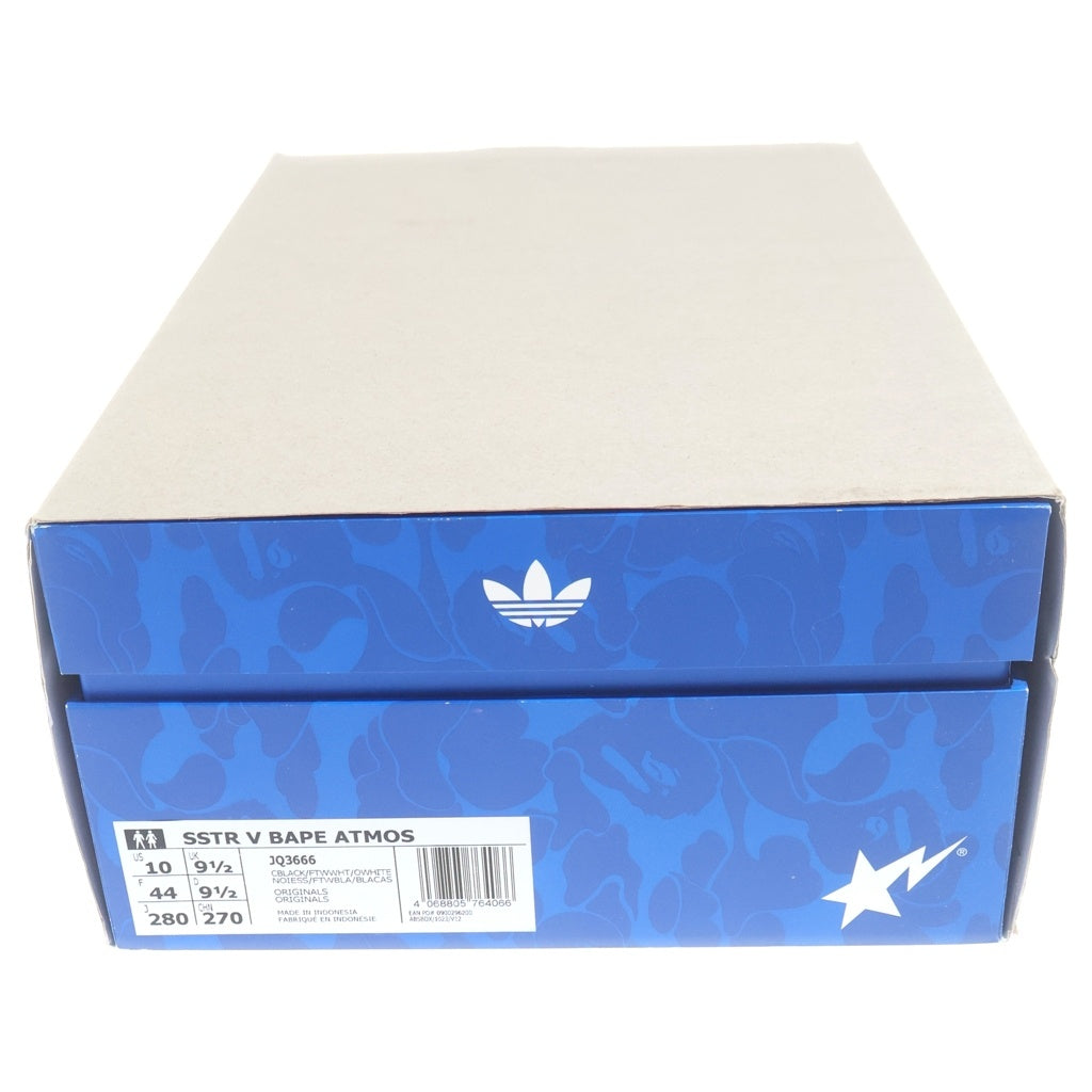 A BATHING APE(アベイシングエイプ) ×atmos ×adidas SuperstarR 5 Core Black Footwear White Off White ローカットスニーカー JQ366
