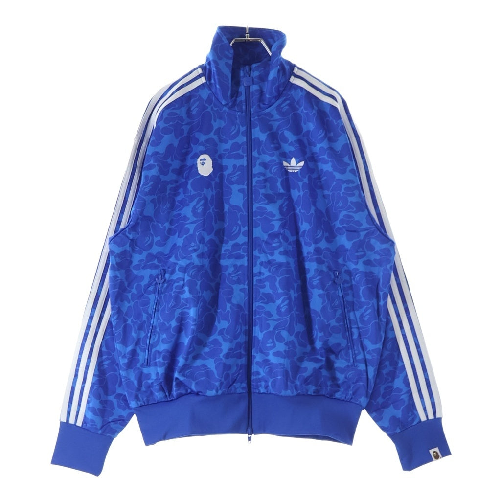 A BATHING APE(アベイシングエイプ) ×adidas FIREBIRD TRACK TOP AOP ×アディダス ファイヤーバード ABCカモ柄 サイドライン ジップアップトラックジャケット ブルー JN7118
