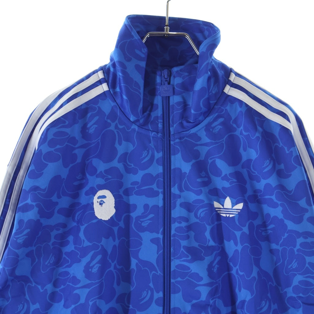 A BATHING APE(アベイシングエイプ) ×adidas FIREBIRD TRACK TOP AOP ×アディダス ファイヤーバード ABCカモ柄 サイドライン ジップアップトラックジャケット ブルー JN7118