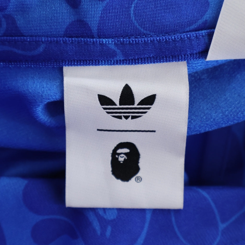 A BATHING APE(アベイシングエイプ) ×adidas FIREBIRD TRACK TOP AOP ×アディダス ファイヤーバード ABCカモ柄 サイドライン ジップアップトラックジャケット ブルー JN7118