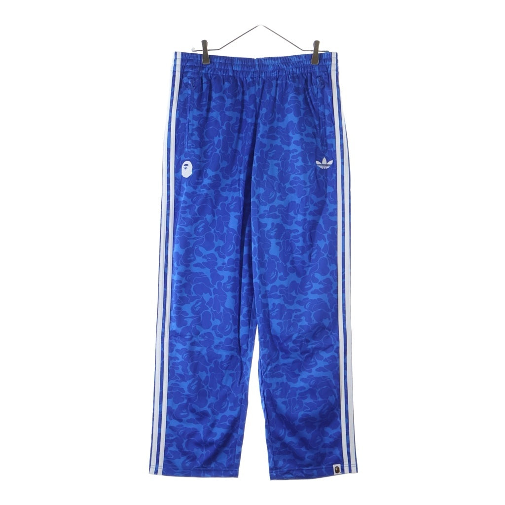 A BATHING APE(アベイシングエイプ) ×adidas FIREBIRD TRACK PANTS AOP ×アディダス ファイヤーバード ABCカモ柄 サイドライン トラックパンツ ブルー JN7126